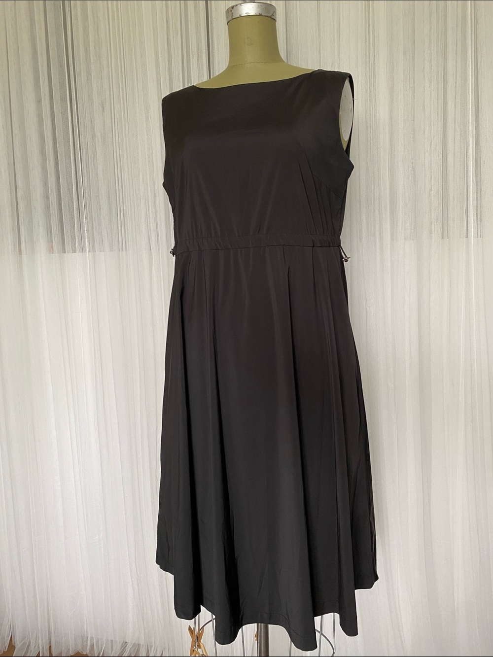 RUDSAK Black Sleeveless Midi Boat Neck Summer Dress Size Large